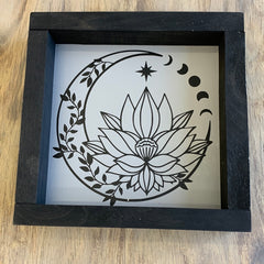 Framed Lotus on the Moon Sign