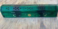 Incense Coffin Box - Green Sun and Moon