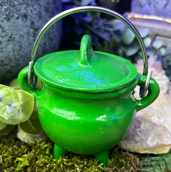 Green Cast Iron Cauldron 2.5 inch Diameter