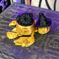 3D Printed Gold Halloween Turtle with Mystery Crystal Confetti