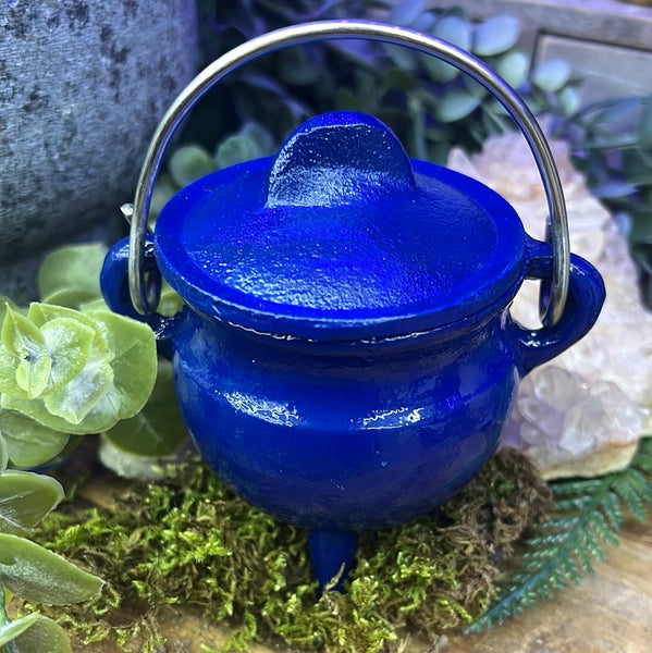 Blue Cast Iron Cauldron 2.5 inch diameter