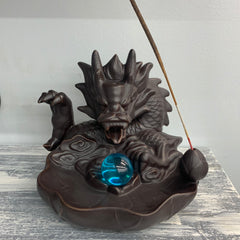 Dragon with Glass Ball - Backflow Incense Burner