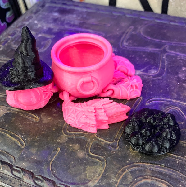 3D Printed Pink Halloween Turtle with Mystery Crystal Confetti
