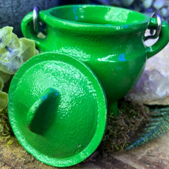 Green Cast Iron Cauldron 2.5 inch Diameter