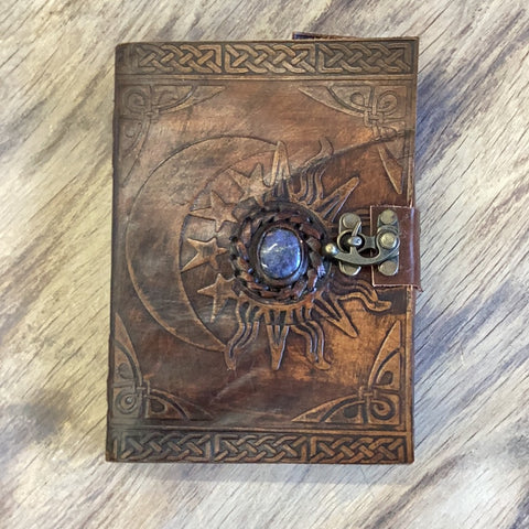 Sun and Moon Crystal Leather Journal
