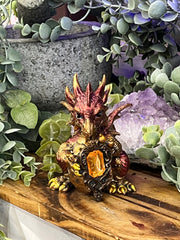 Baby Copper/ Gold Dragon Figurine with Gem