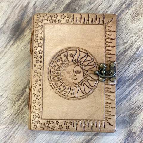 Sun Moon and Stars Leather Journal