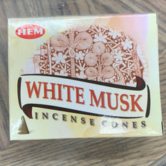 White Musk Cone Incense- Hem Box