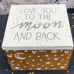 Love you to the Moon and Back Wooden Box