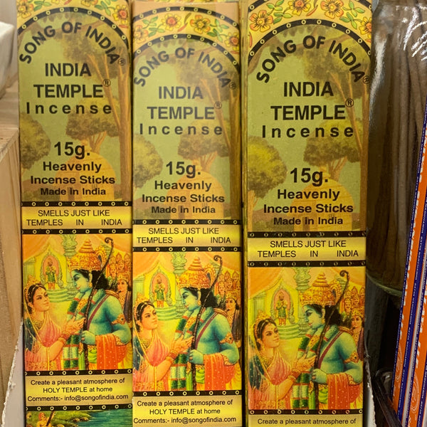 India Temple Incense- Song of India