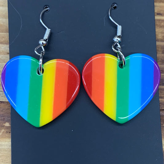 Rainbow Heart Earrings