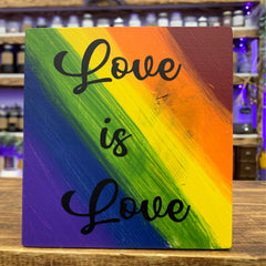 Pride love is love black lettering 6x6