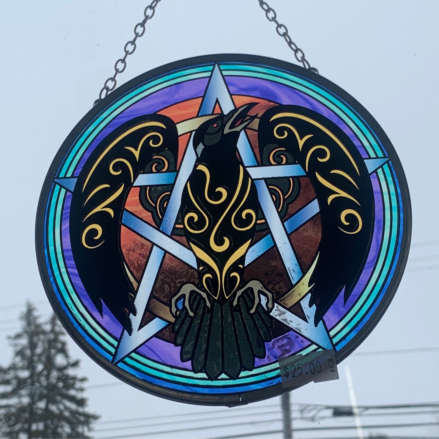 Raven Glass Sun Catcher