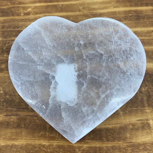 Selenite Heart Plate