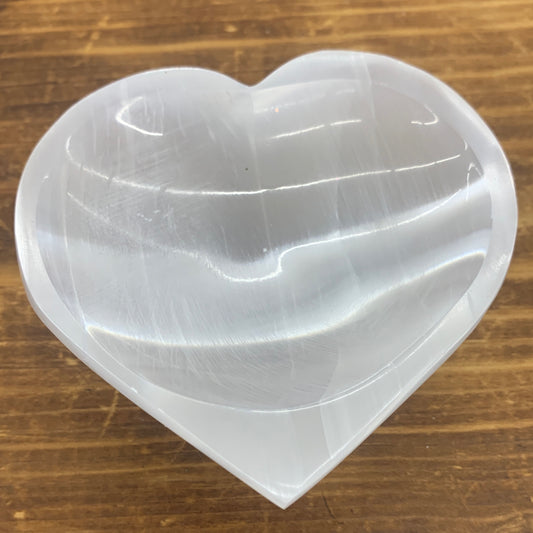 Selenite Heart Dish